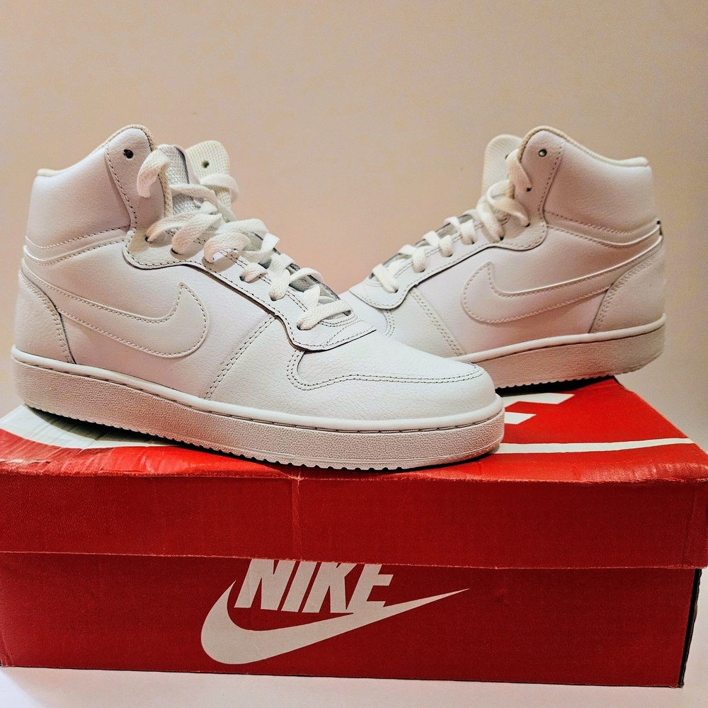 Nike Men's Ebernon Mid White Sneakers - Picture 3 of 8